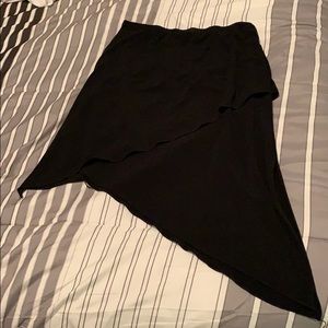 Black Spandex Asymmetrical Skirt